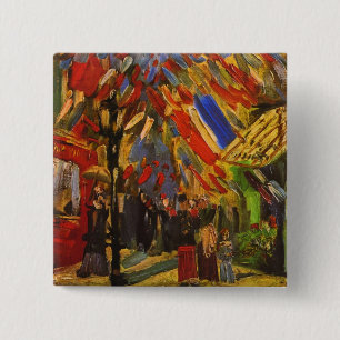 July 14th Celebration in Paris Van Gogh Fine Art Pinback Button