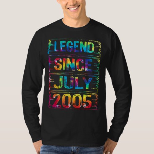 July 17 Years Old Since 2005 17th Birthday  Tie Dy T_Shirt