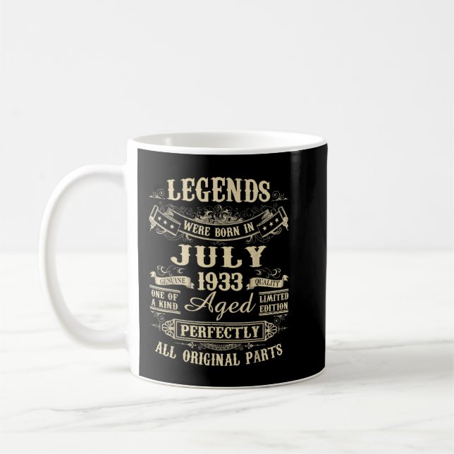 July 1933 89th Birthday Gift 89 Year Old For Men W Coffee Mug (Left)