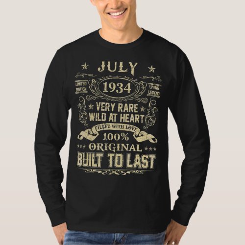 July 1934  88 Years Old 88th Birthday T_Shirt
