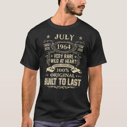 July 1964  58 Years Old 58th Birthday T_Shirt
