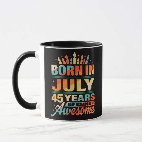 July 1977 45 Years Old 45th Birthday Gifts Candle Mug