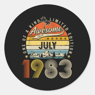 July 1983 40Th 40 Classic Round Sticker