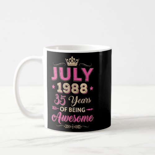 July 1988 35 Years Of Being Awesome Retro 35Th Bir Coffee Mug