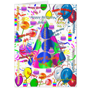 July, 1 Birthday Card, Large Birthday Card