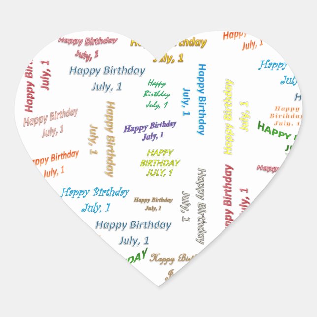 July, 1 Birthday Sticker (Front)
