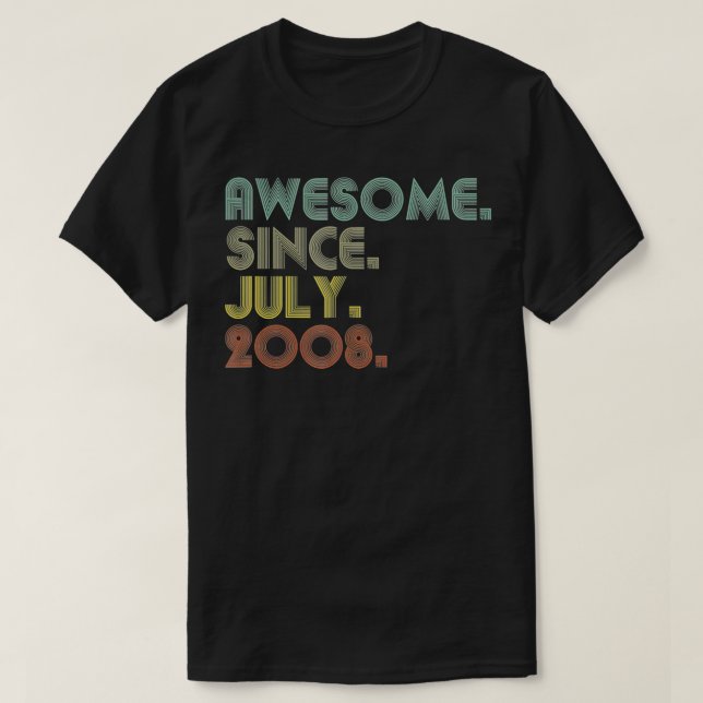 July 2008 Official Teenager 13th Birthday 13 Years T-Shirt (Design Front)