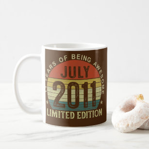 July 2011 Vintage 11th Birthday 11 Year Old Gifts Coffee Mug