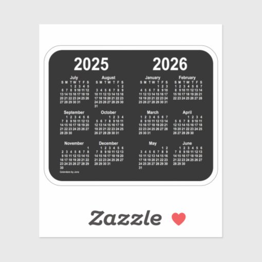 July 2025 June 2026 School Year Calendar by Janz Sticker Zazzle