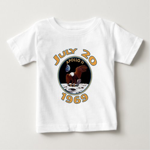 July 20 1969 Apollo 11 Mission to the Moon Baby T_Shirt