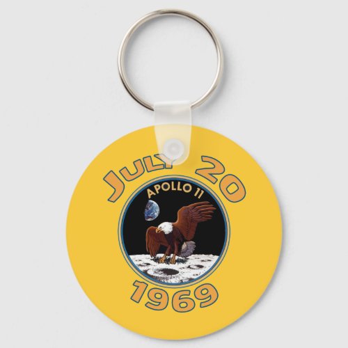 July 20 1969 Apollo 11 Mission to the Moon Keychain