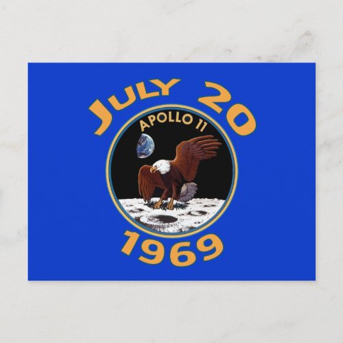 July 20 1969 Apollo 11 Mission to the Moon Postcard