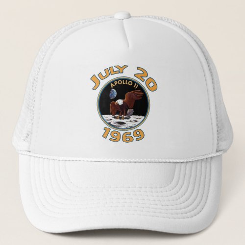 July 20 1969 Apollo 11 Mission to the Moon Trucker Hat