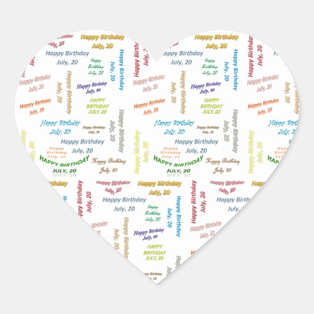 July, 20 Birthday Sticker (Front)