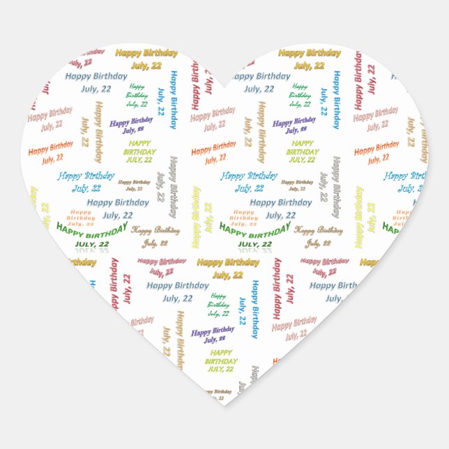 July, 22 Birthday Sticker (Front)