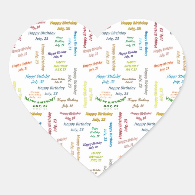 July, 23 Birthday Sticker (Front)