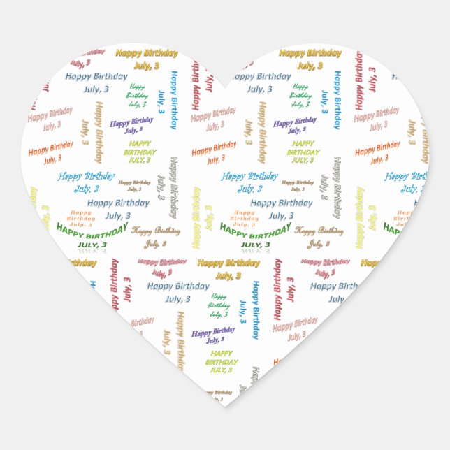 July, 3 Birthday Sticker (Front)