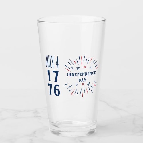 July 4 1776 America Fireworks USA Independence Day Glass