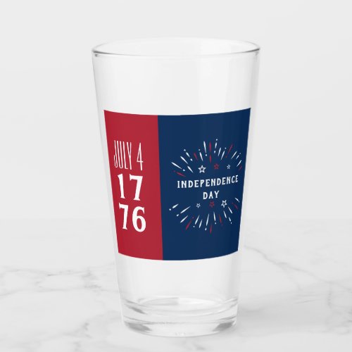 July 4 1776 America USA Independence Day Fireworks Glass