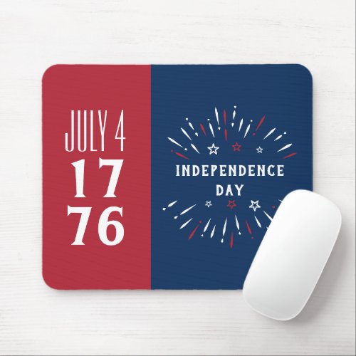 July 4 1776 America USA Independence Day Fireworks Mouse Pad