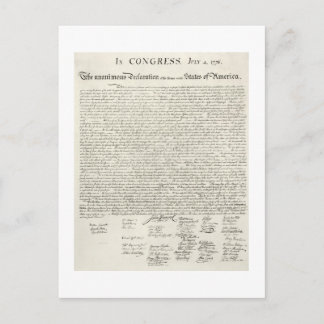 July 4,1776 DECLARATION OF INDEpendence Postcard