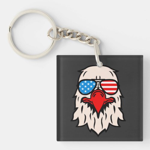 July_4 American Eagle USA Colors_Sunglasses Keychain