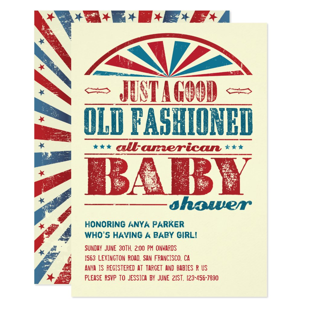 4th of july baby shower invitations