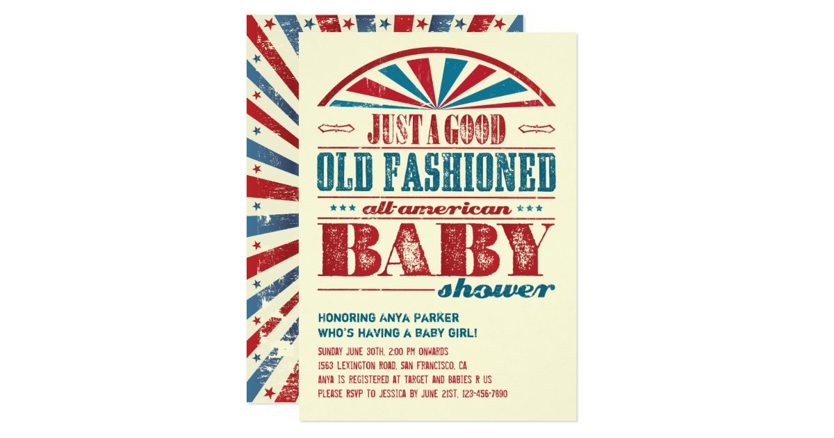 July 4 BBQ Baby Shower Invitation