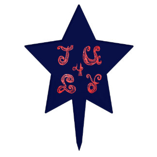 July 4 Sparkling Fabric Font Cake Pick
