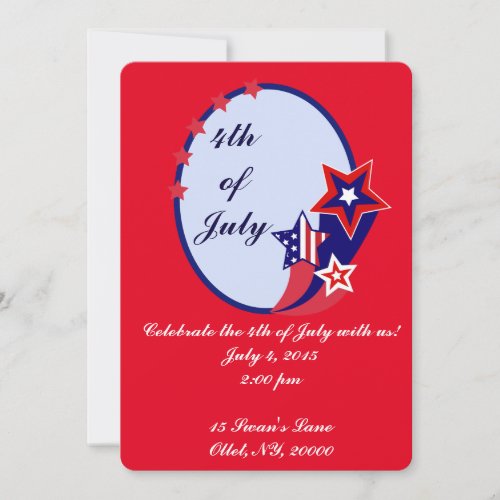 July 4 Stars and Stripes Invitation