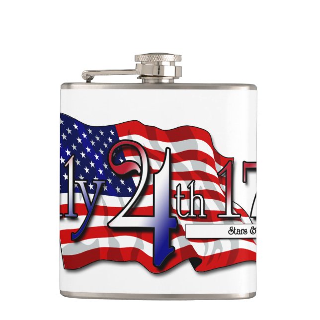 July 4th 1776 Stars & Stripes Flask (Front)