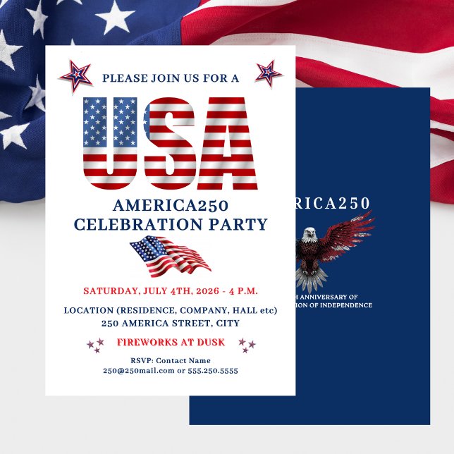 JULY 4TH AMERICA250 PARTY  INVITATION (JULY 4TH AMERICA250 PARTY INVITATION)