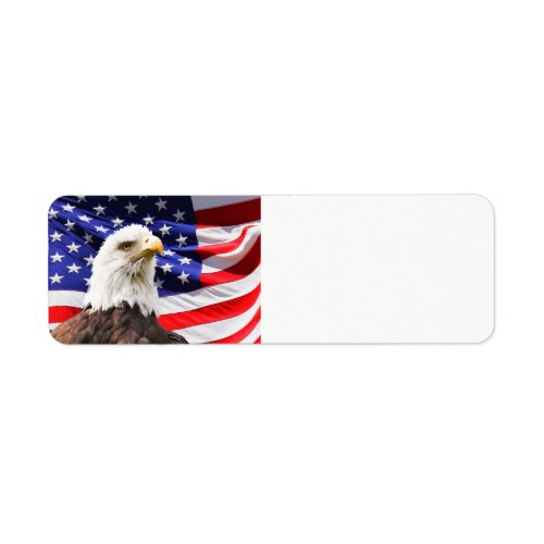 July 4th American Flag and Eagle Label