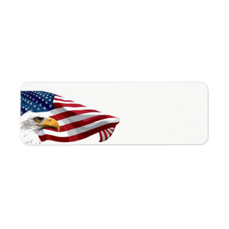 July 4th American Flag and Eagle Label