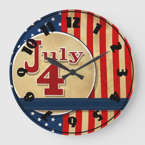 July 4th American Flag Clock