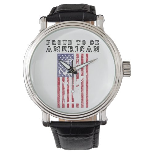 July 4th American Flag Fist Proud To Be American Watch
