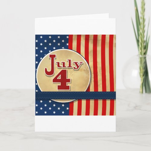 July 4th American Flag Greeting Cards
