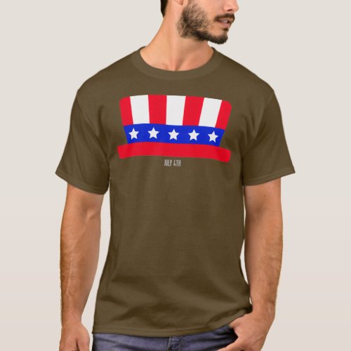JULY 4th AMERICAN FLAG HAT INDEPENDENCE DAY T_Shirt
