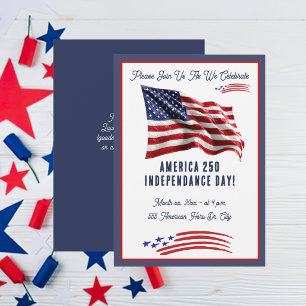 July 4th American Flag Independence Day Party Invitation