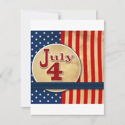 July 4th American Flag Invitations