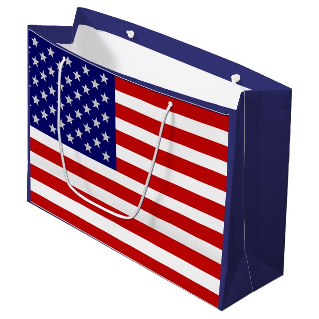 July 4th American Flag USA LGB Large Gift Bag (Front Angled)