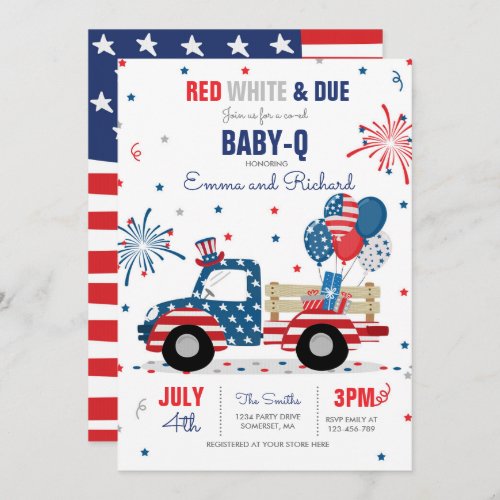 July 4th Baby Shower Baby_Q Baby Shower July BBQ Invitation