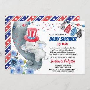 July 4th Baby Shower By Mail Invitation