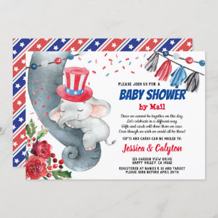 July 4th Baby Shower By Mail Invitation