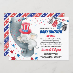 July 4th Baby Shower By Mail Invitation