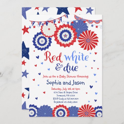 July 4th Baby Shower Invitation 4th of July Shower