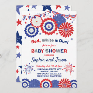 4th of July Meet New Baby Invitation New Baby fireworks baby shower invite 4th of July Sip & See Invitation Patriotic Sip and See Invite