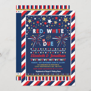July 4th Baby Shower Patriotic Fourth of July Invitation