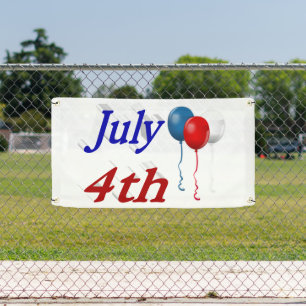 July 4th Balloons Banner