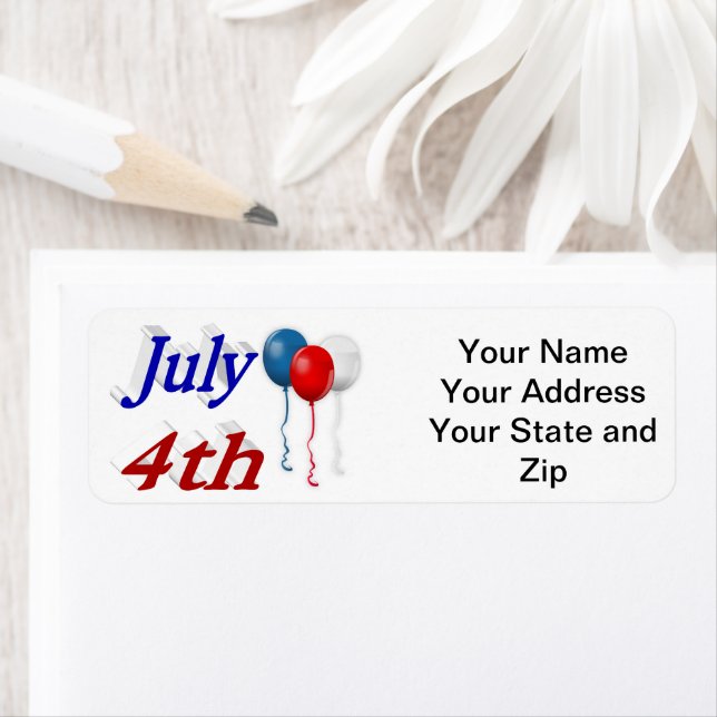 July 4th Balloons Label (Insitu)